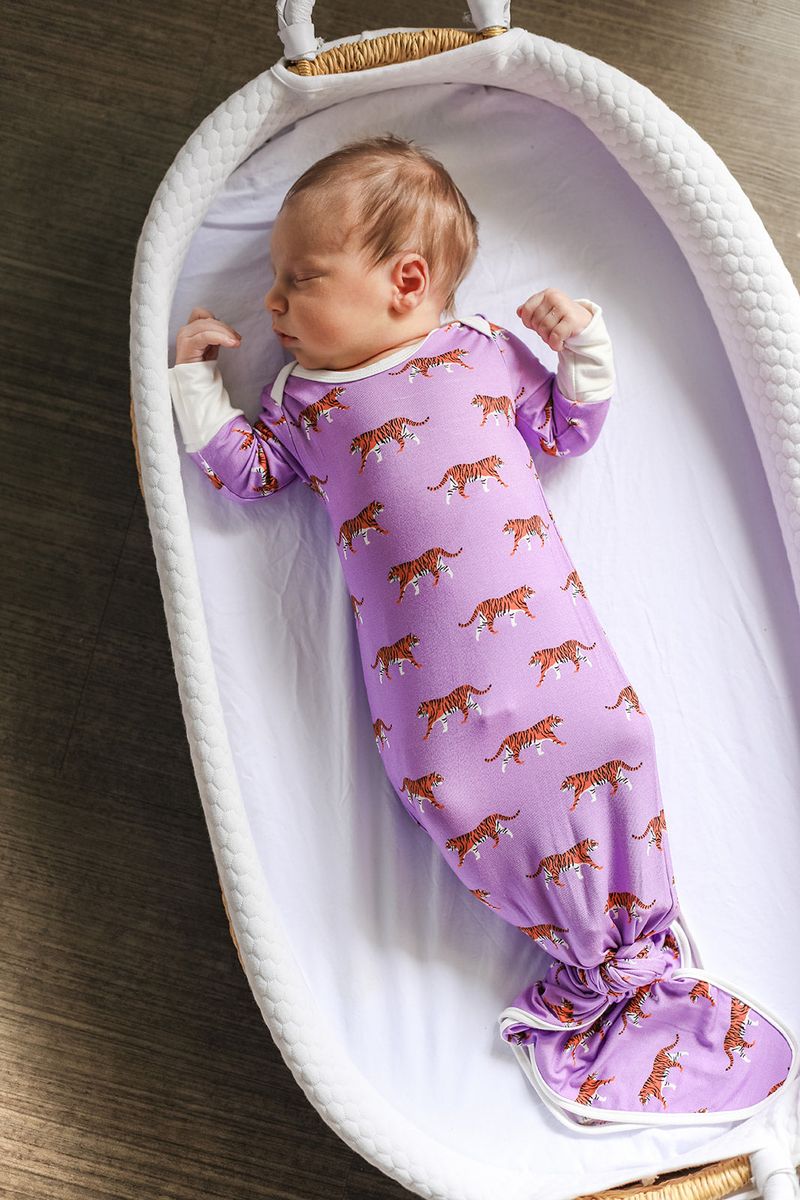 Southern Slumber Geaux Purple Bamboo Knotted Gown