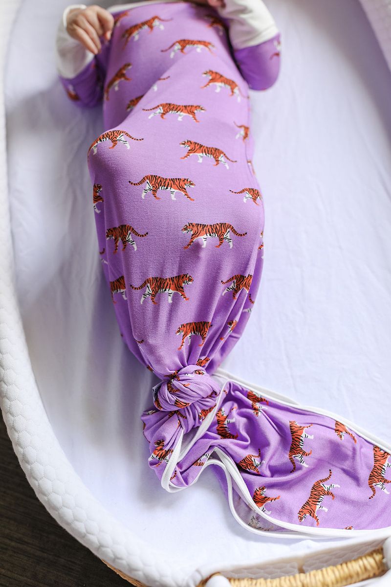 Southern Slumber Geaux Purple Bamboo Knotted Gown