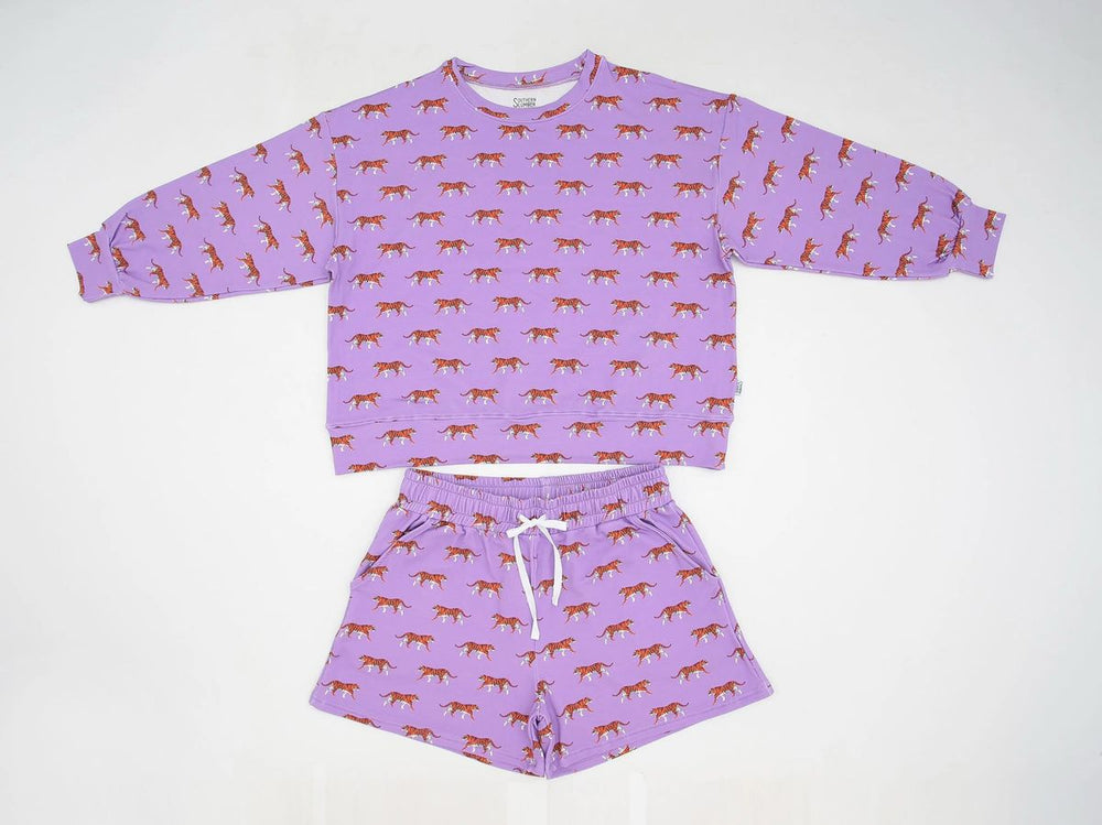 Southern Slumber Geaux Purple Bamboo Women's Sweatshirt Set