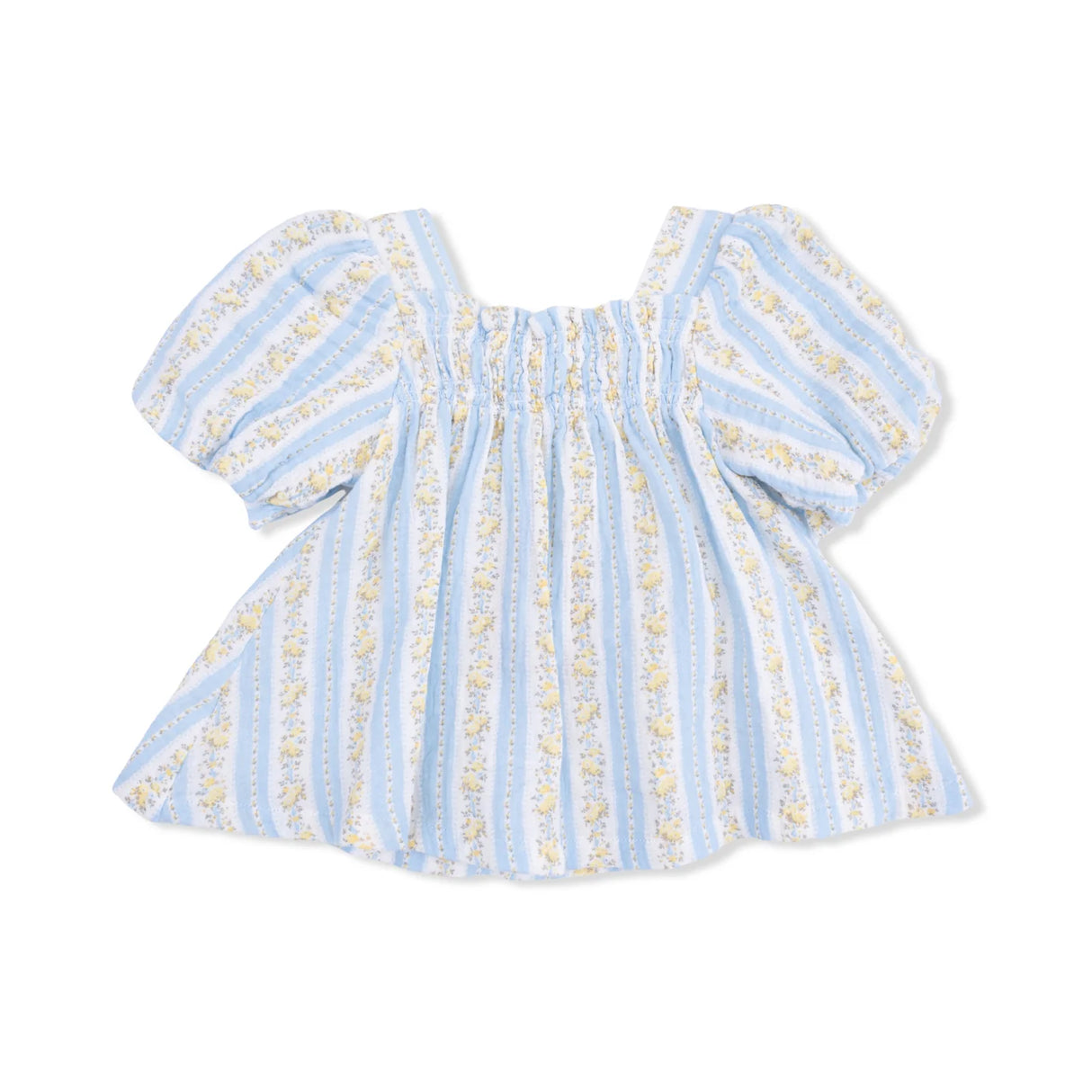 Angel Dear Odalys Floral Stripe Puff Sleeve Dress w/ Bloomer