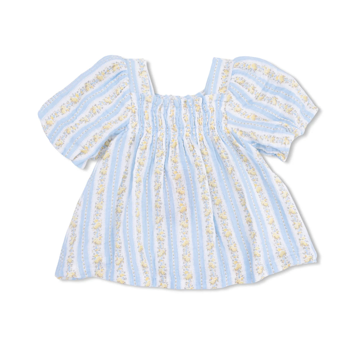 Angel Dear Odalys Floral Stripe Puff Sleeve Dress w/ Bloomer