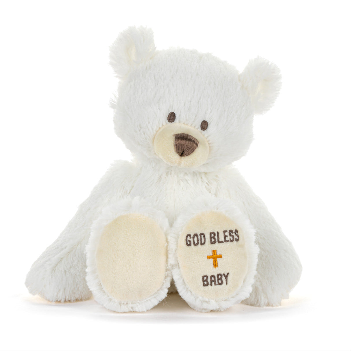 Demdaco Celebrate Me | God Bless Baby White Plush Teddy Bear