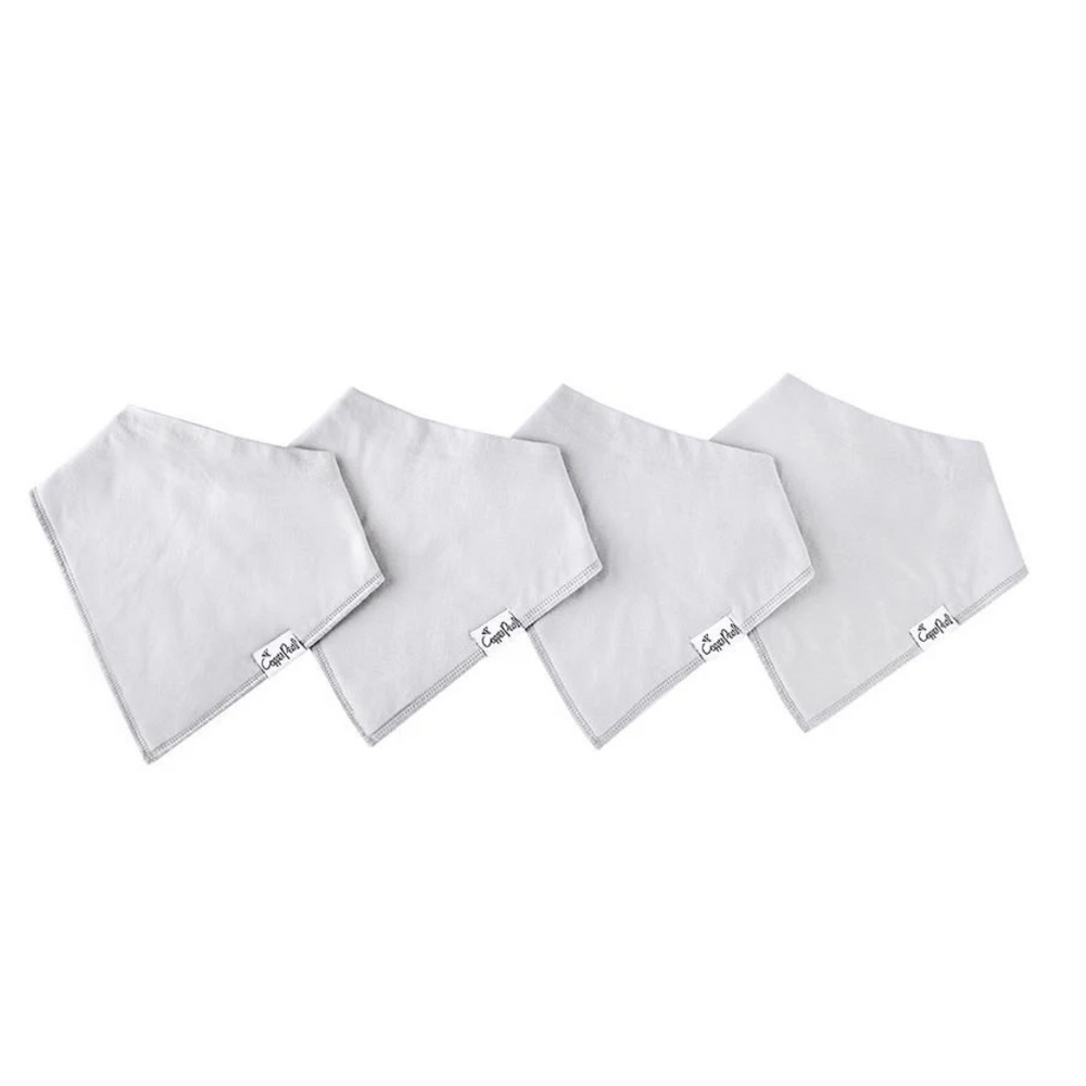 Baby Bandana Bib 4-pack Set | Gray Basics