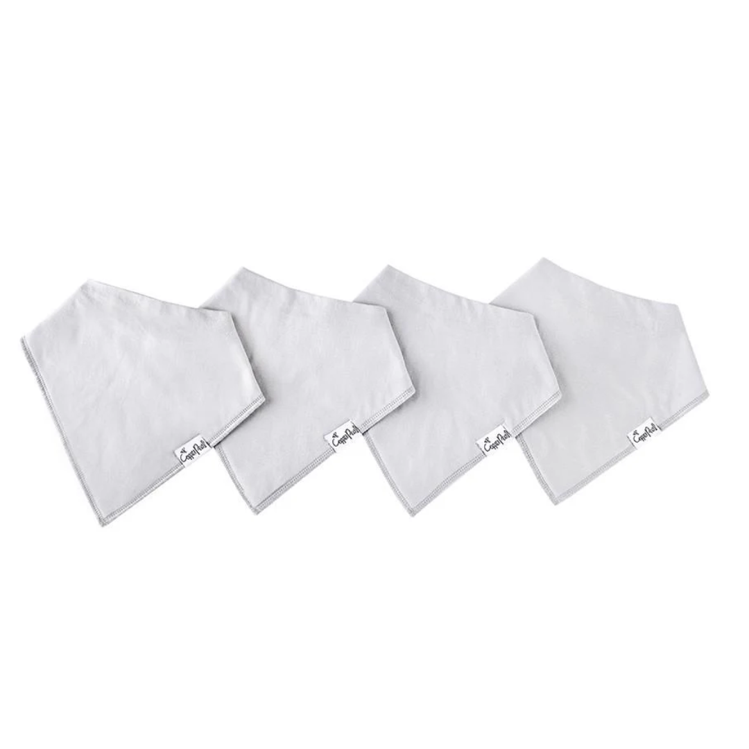 Baby Bandana Bib 4-pack Set | Gray Basics