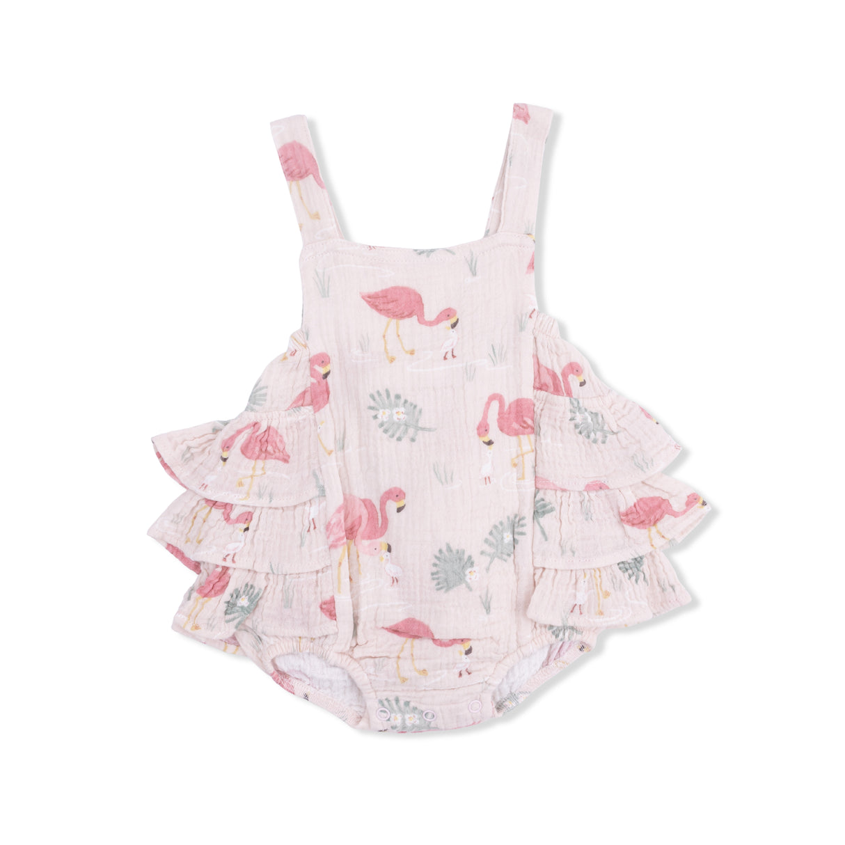 Angel Dear Flamingos Ruffle Sunsuit