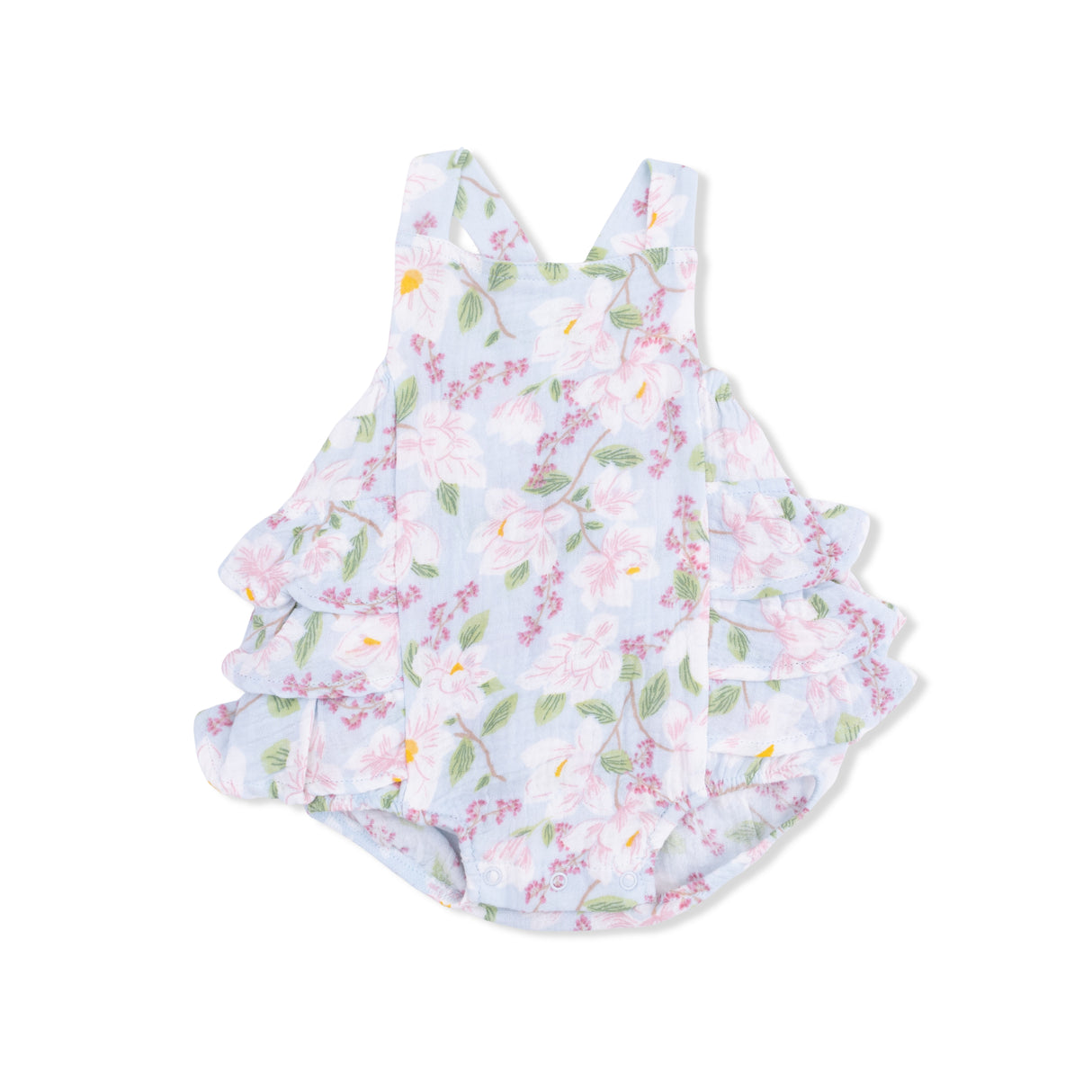 Angel Dear Magnolias Ruffle Sunsuit