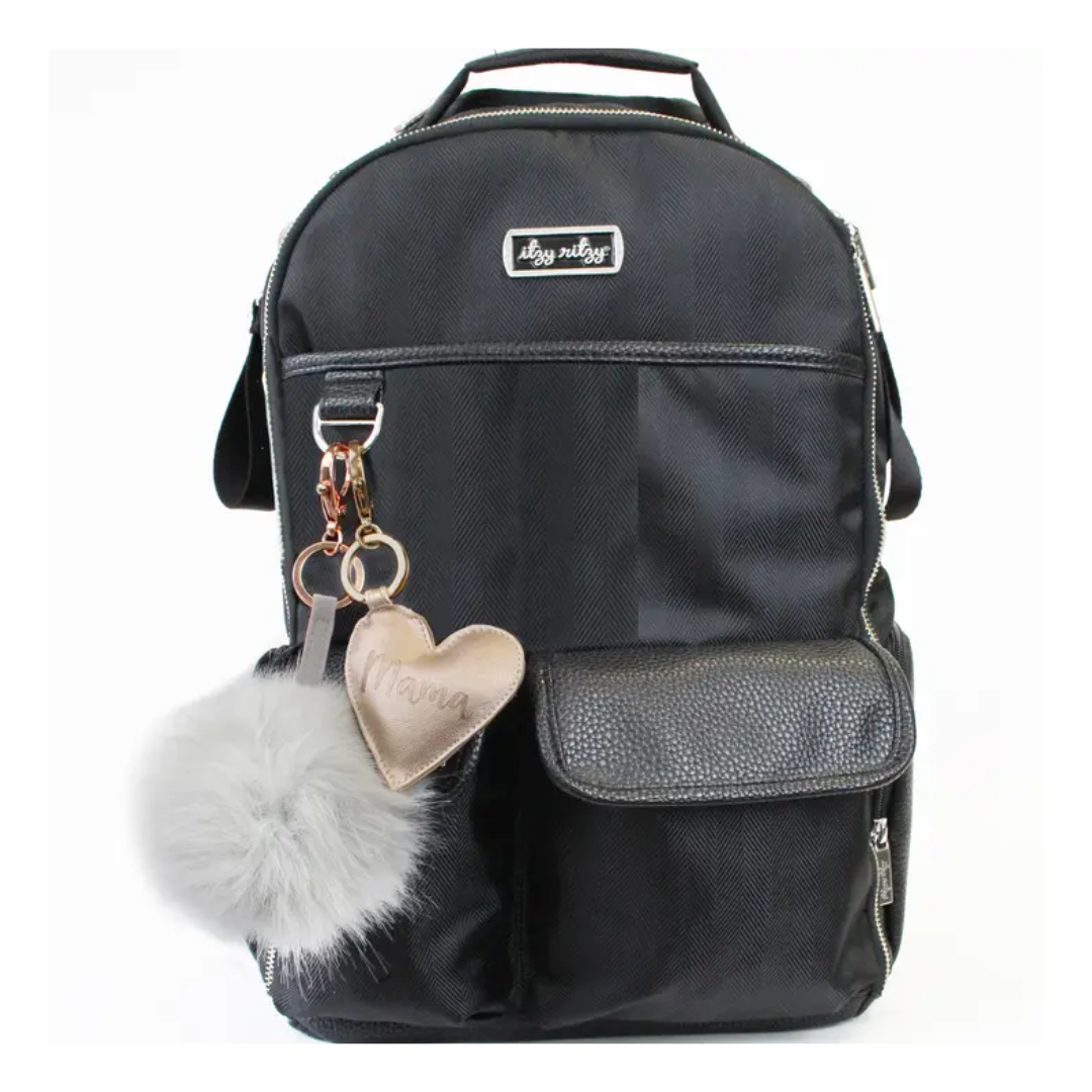 Itzy Ritzy Gold Mama Heart Diaper Bag Charm Keychain