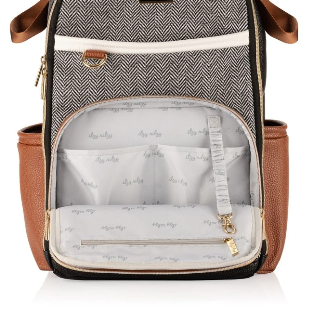 Itzy Ritzy Boss Plus Backpack Diaper Bag | Coffee and Cream