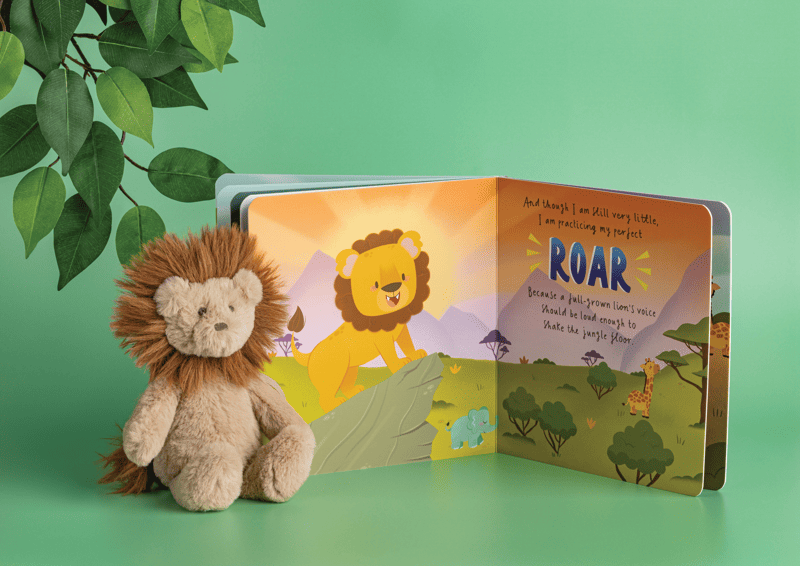 Mud Pie Lion Book with Plush Toy Gift Set