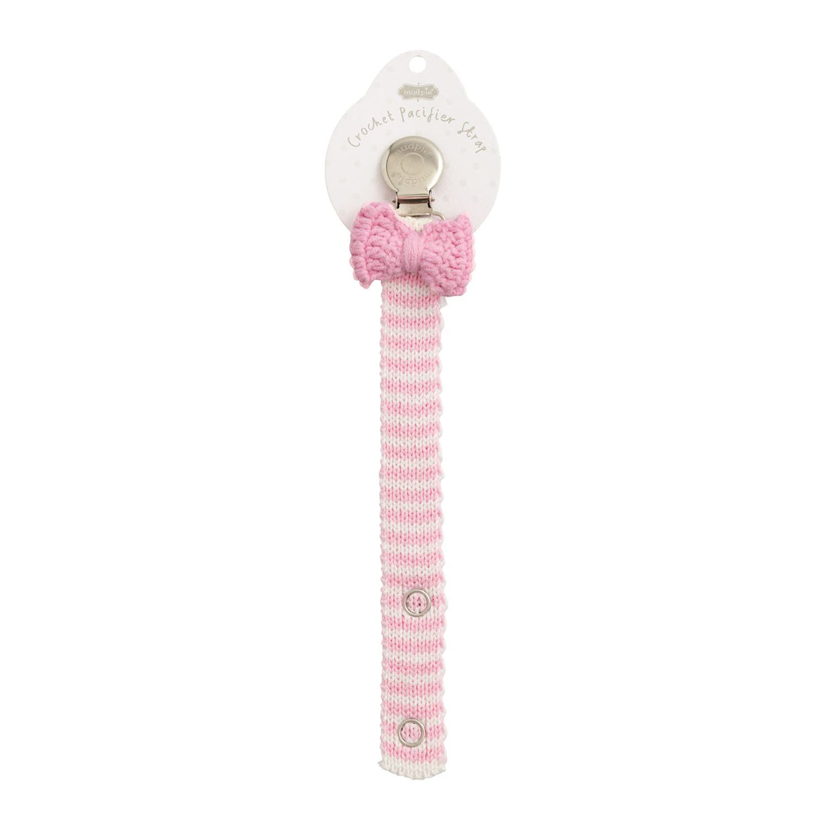 Mud Pie Pink Bow Crochet Pacy Clip