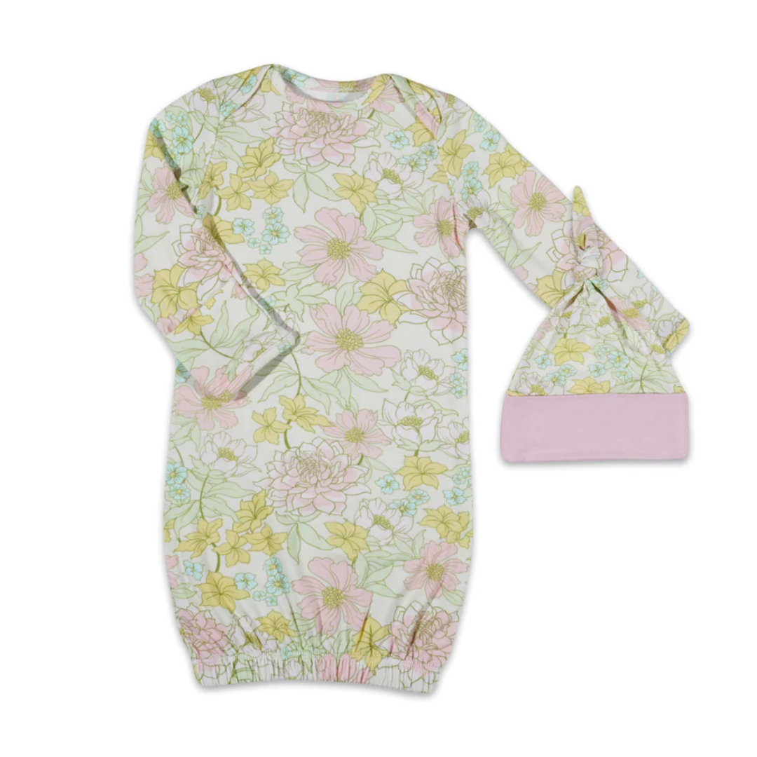Newborn Gown and Hat Set | Begonia