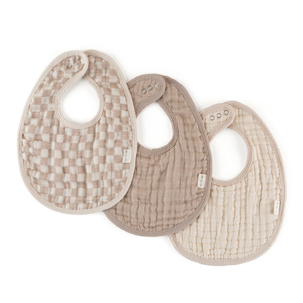 Itzy Ritzy Check Yes Muslin Cotton 3-Pack Bib Set
