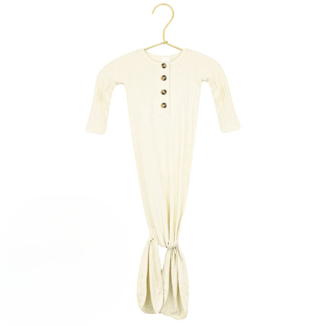 Quinn Ribbed Knotted Gown | NB-3M