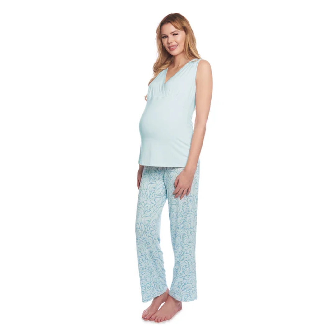 Waves | Adult Pajama Maternity and Nursing 3-piece Lounge Set