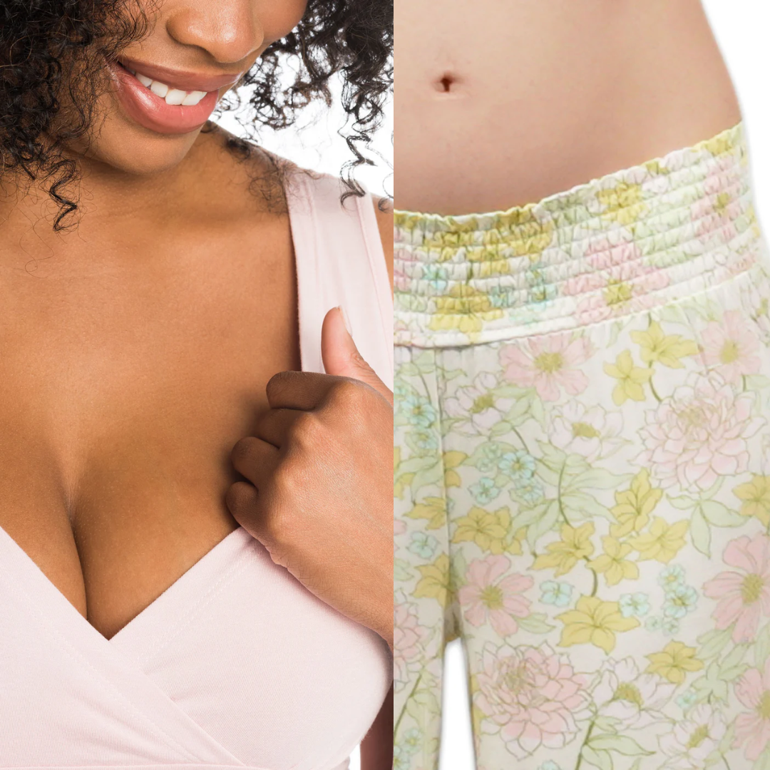 Begonia | Adult Pajama Maternity and Nursing 3-piece Lounge Set