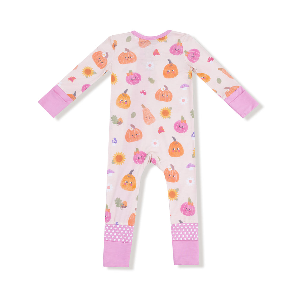 Angel Dear Autumn Pumpkins Pink 2-Way Zipper Romper