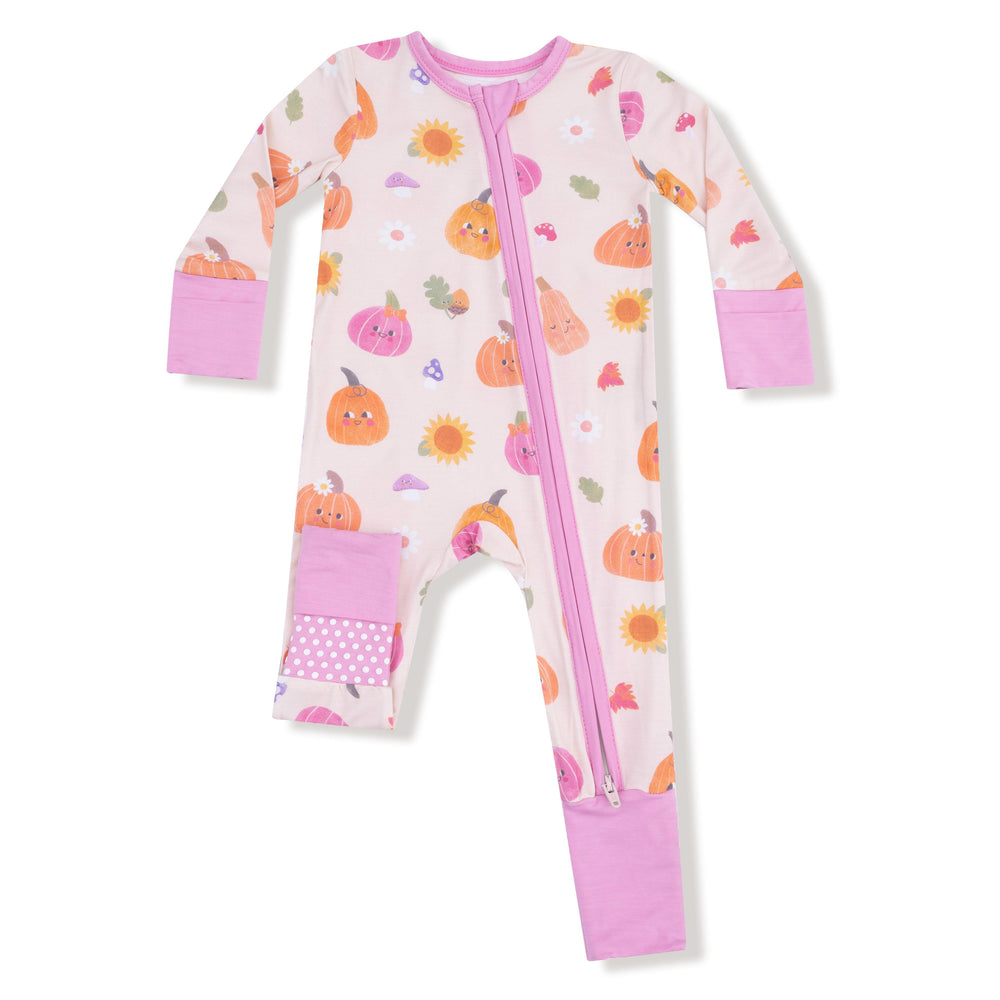 Angel Dear Autumn Pumpkins Pink 2-Way Zipper Romper
