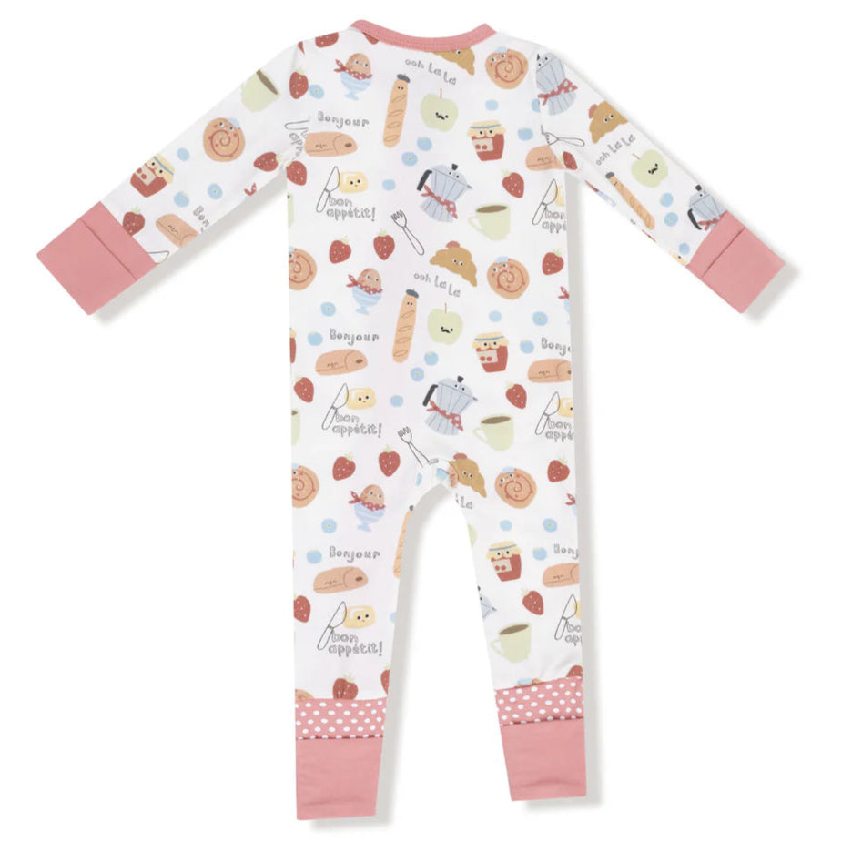 Angel Dear Bonjour Breakfast 2-Way Zipper Romper