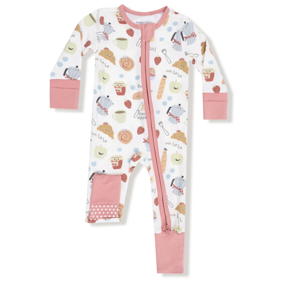 Angel Dear Bonjour Breakfast 2-Way Zipper Romper