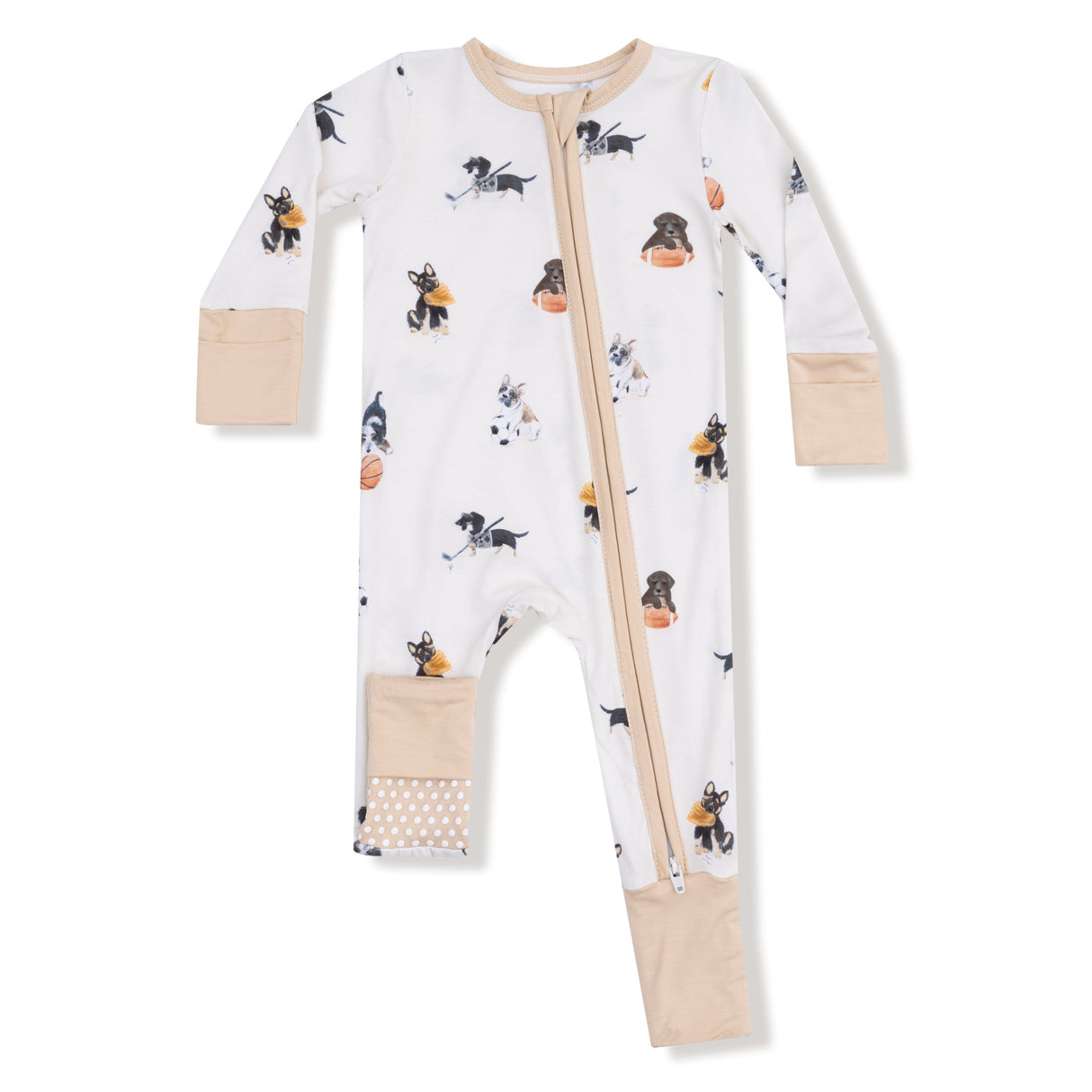 Angel Dear Sporty Puppies Bamboo 2 Way Zipper Romper