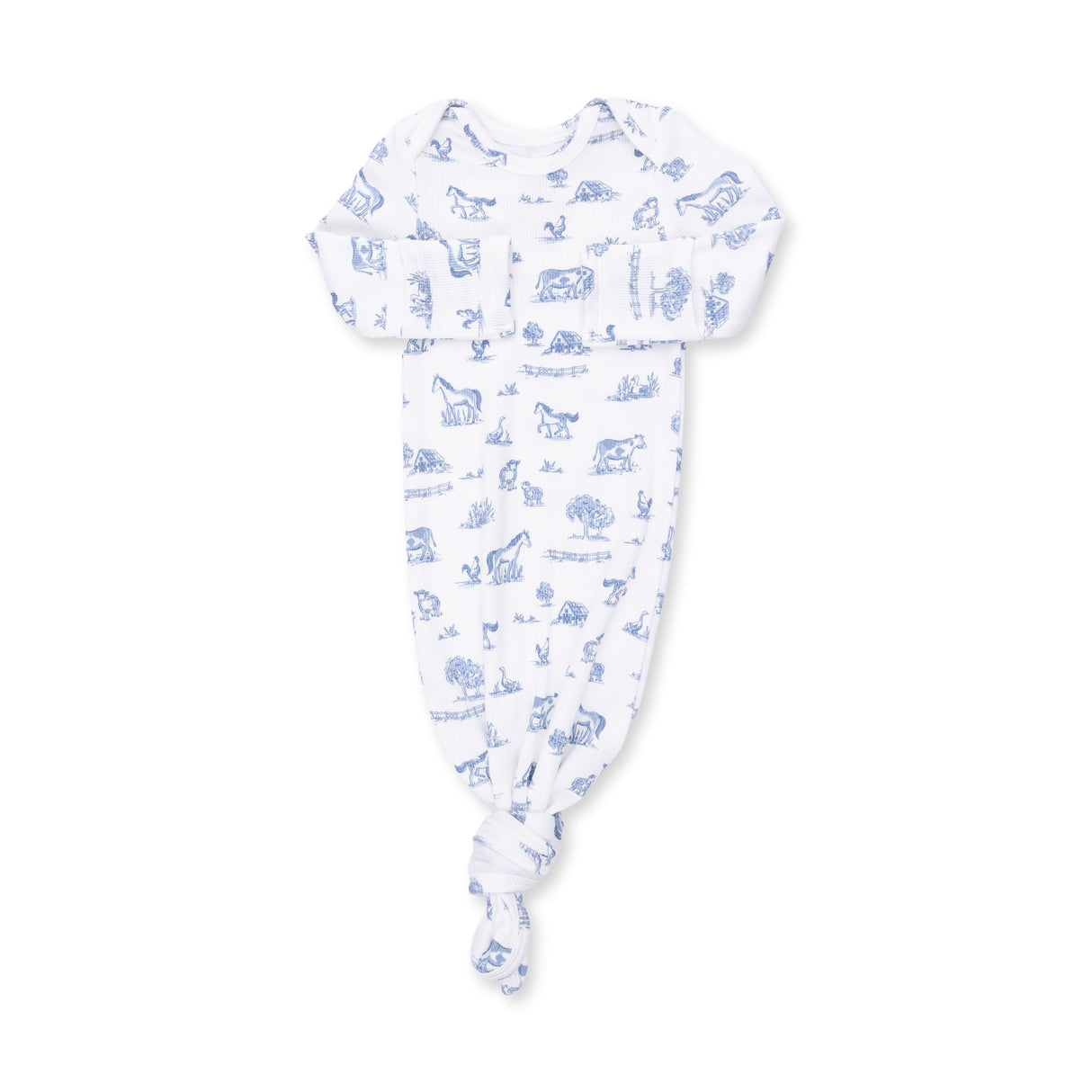 Angel Dear Farm Friends Bamboo Knotted Gown & Hat Set | 0-3M