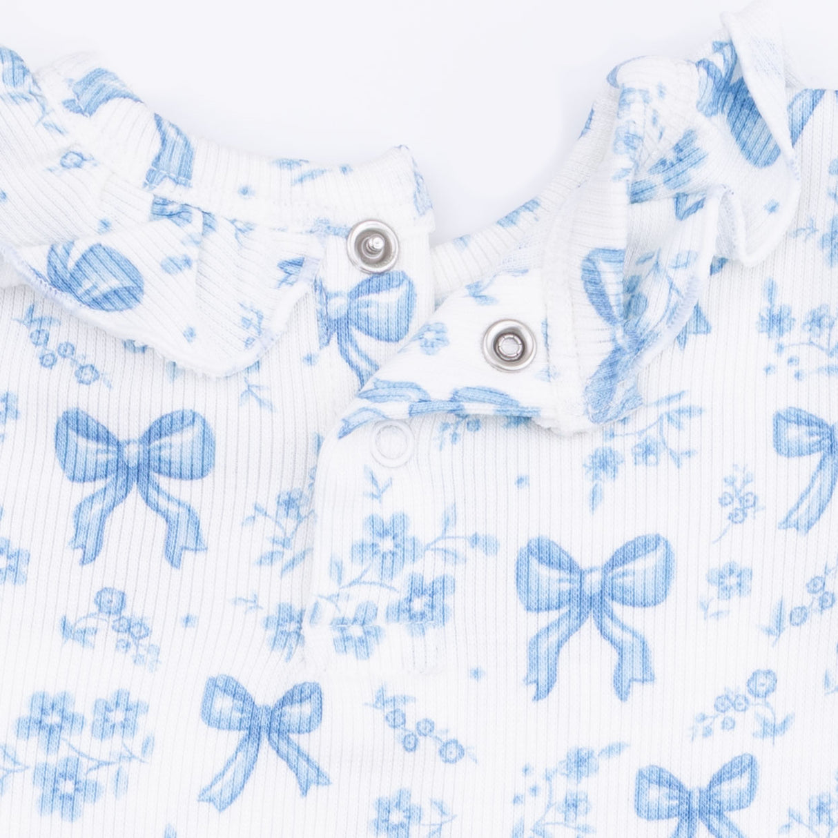 Angel Dear Blue Bows & Flowers Long Sleeve Ruffle Top & Pant