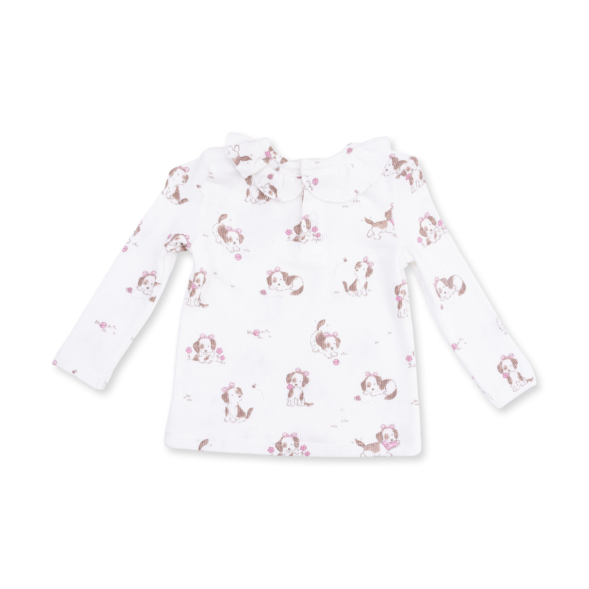 Angel Dear Explorer Puppy Pink Long Sleeve Romper Top & Pant