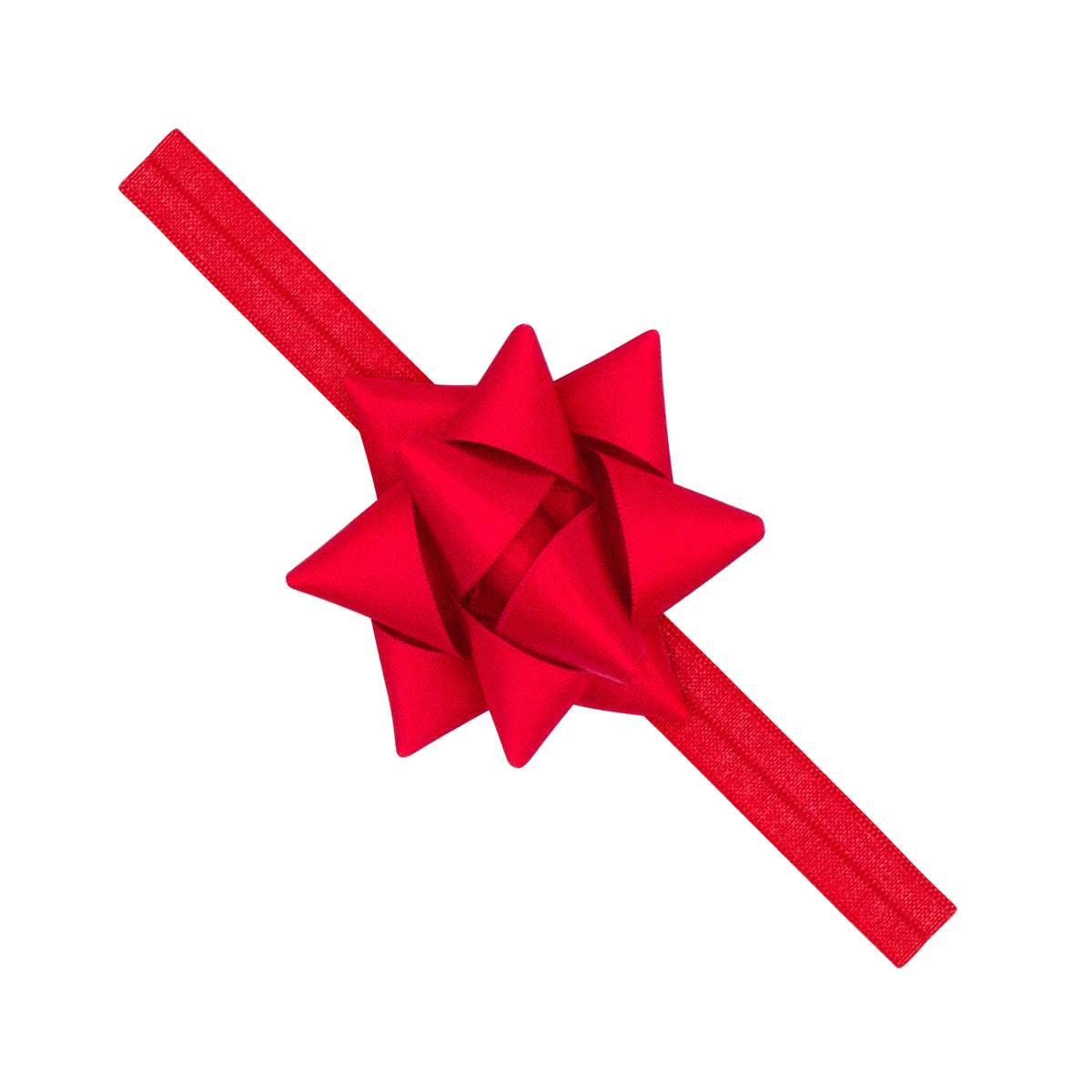 Wee Ones Red Satin Package Bow Soft Headband