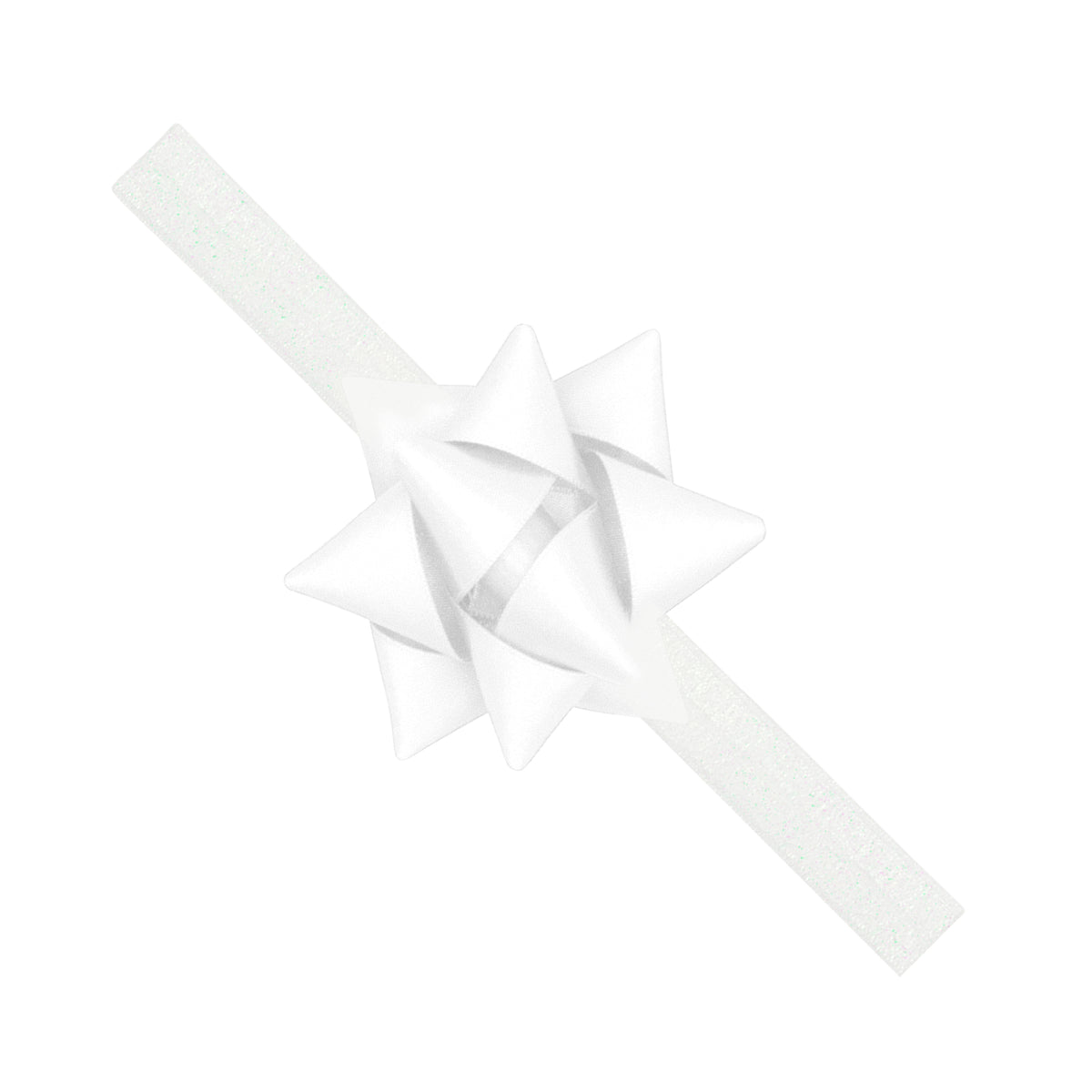 Wee Ones White Satin Package Bow Soft Headband