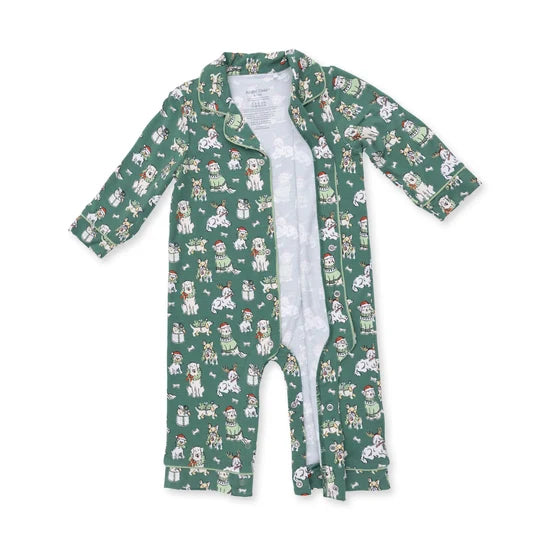 Angel Dear Christmas Dogs Uni L/S Coat Style Romper