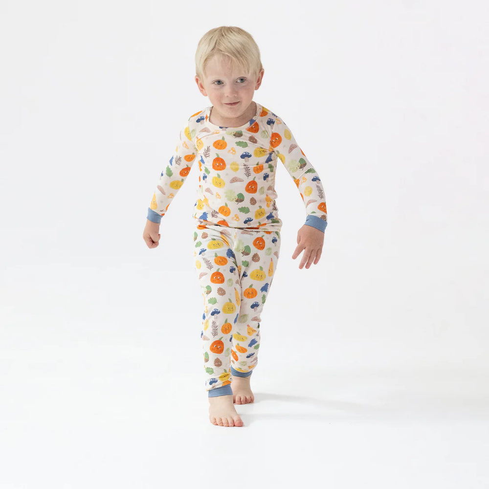 Angel Dear Autumn Pumpkins Blue Loungewear Set