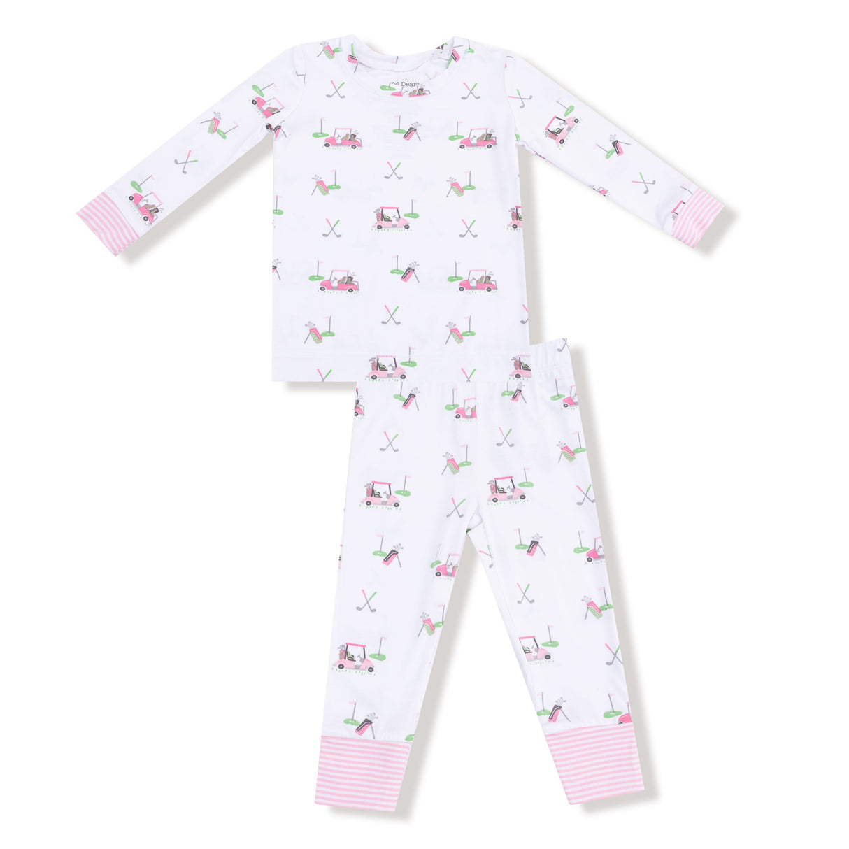 Angel Dear Baby Golf Carts Bamboo Loungewear Set | Pink
