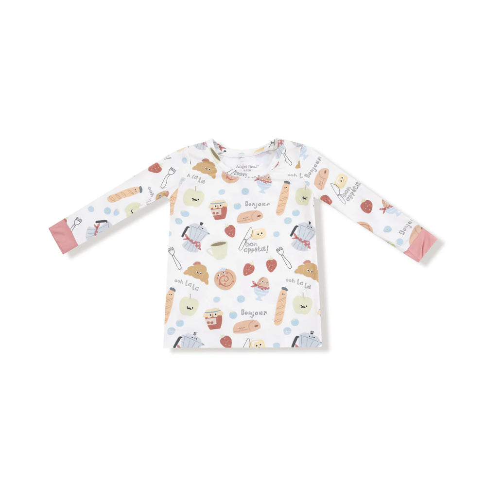 Angel Dear Bonjour Breakfast Long Sleeve Loungewear Set