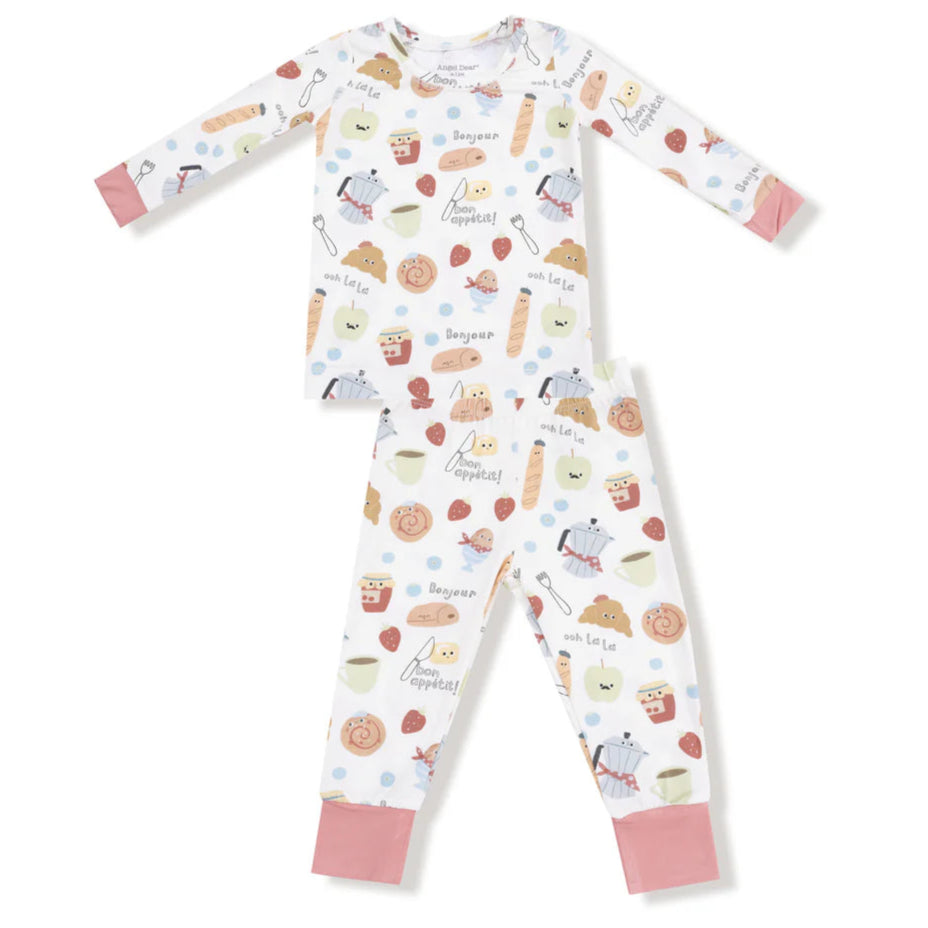 Angel Dear Bonjour Breakfast Long Sleeve Loungewear Set
