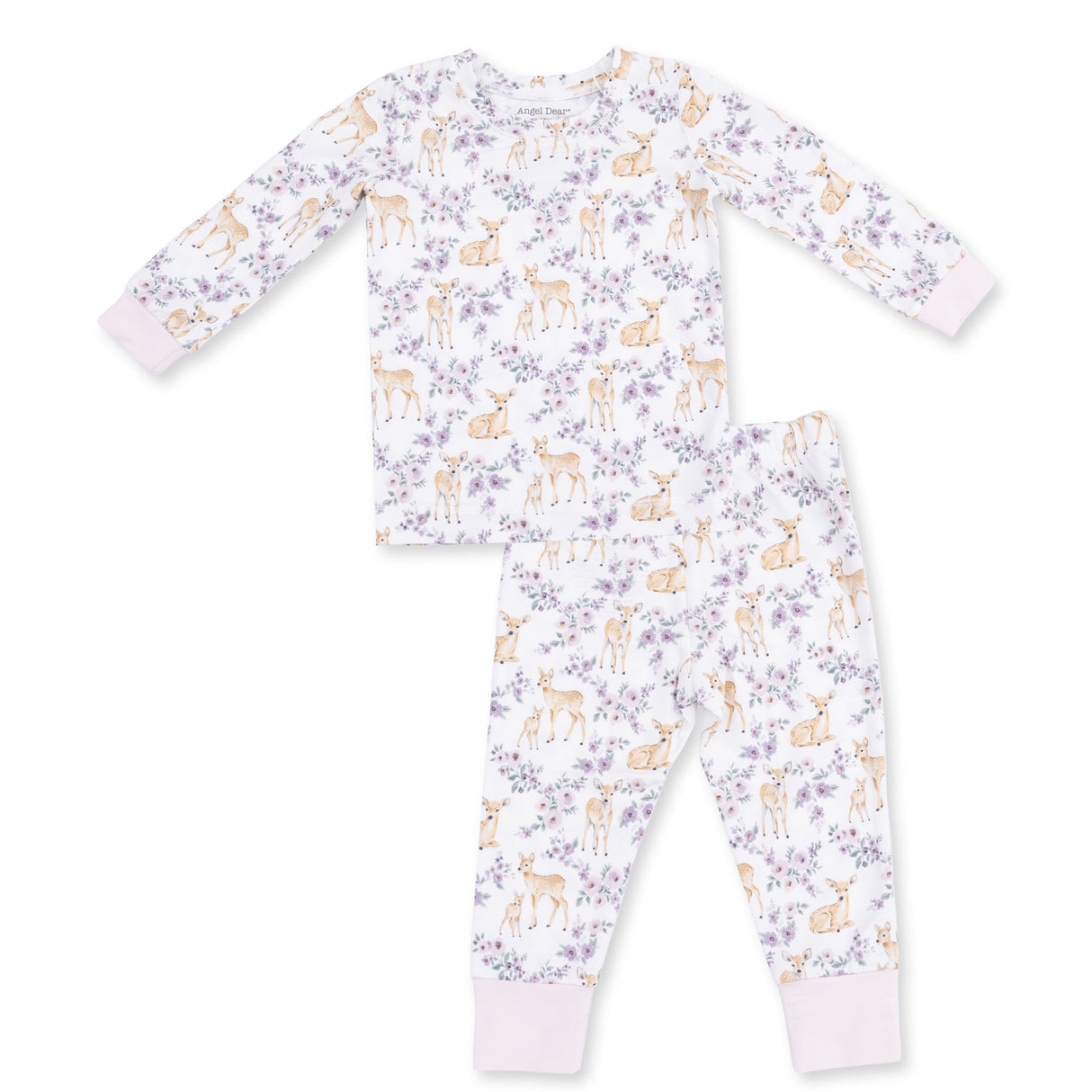 Angel Dear Floral Deer Bamboo Long Sleeve Loungewear Set
