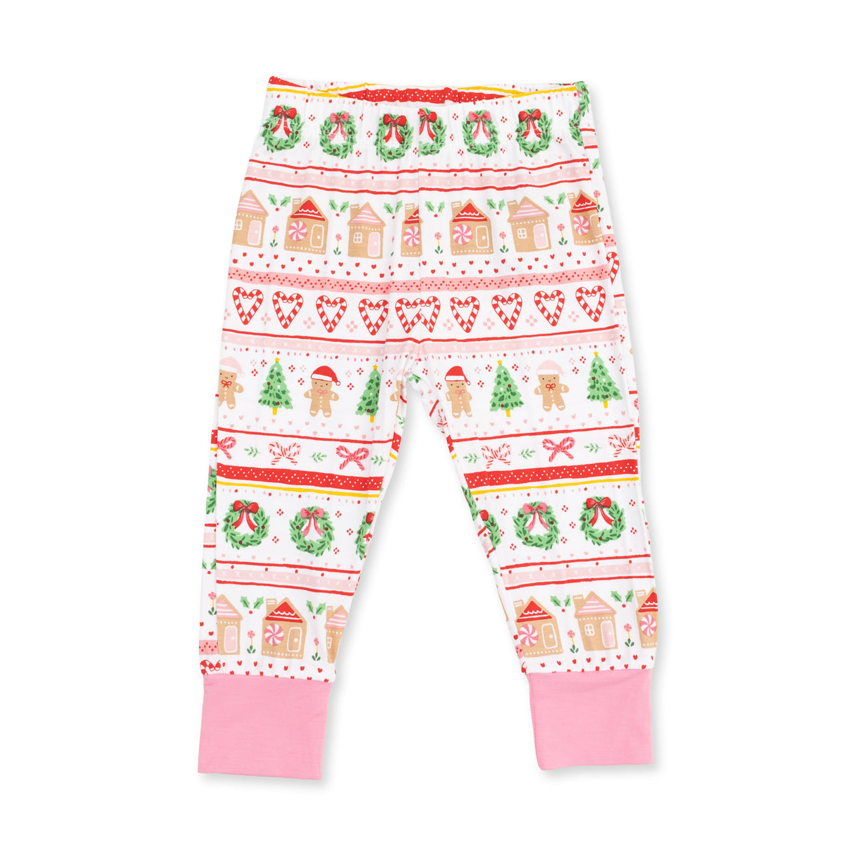 Angel Dear Gingerbread Fair Isle Pink Long Sleeve Loungewear Set