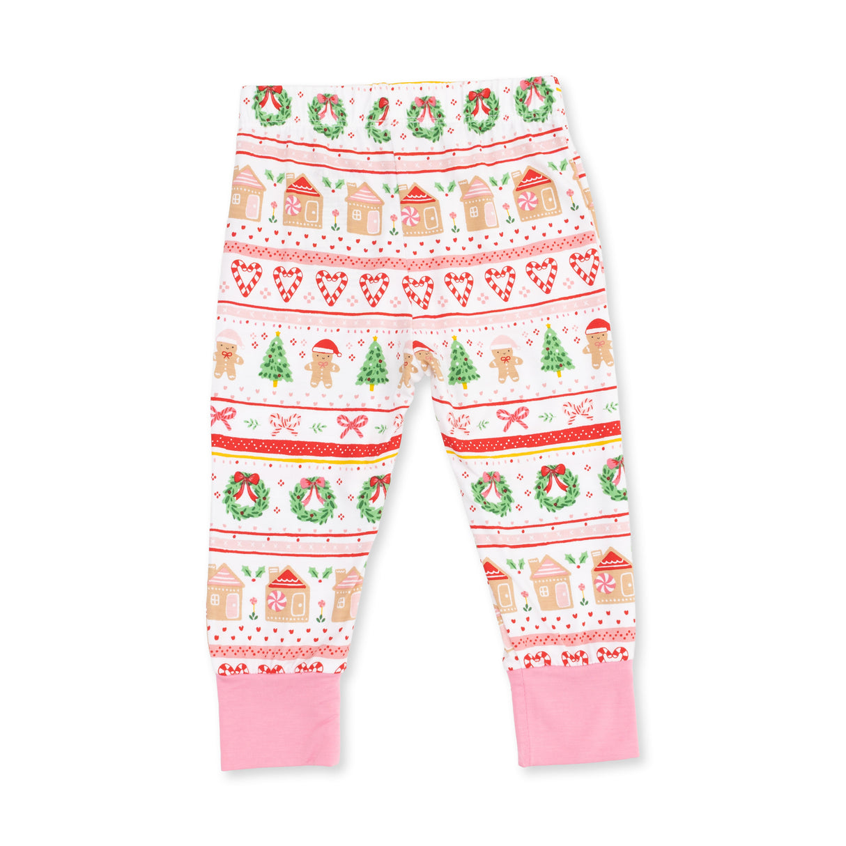 Angel Dear Gingerbread Fair Isle Pink Long Sleeve Loungewear Set