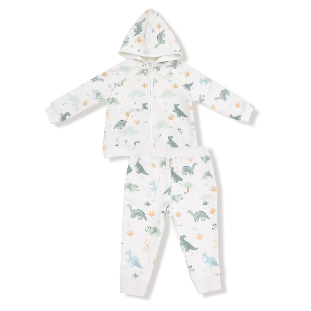 Angel Dear Soft Dinos Green Raglan Sweatshirt & Jogger Set