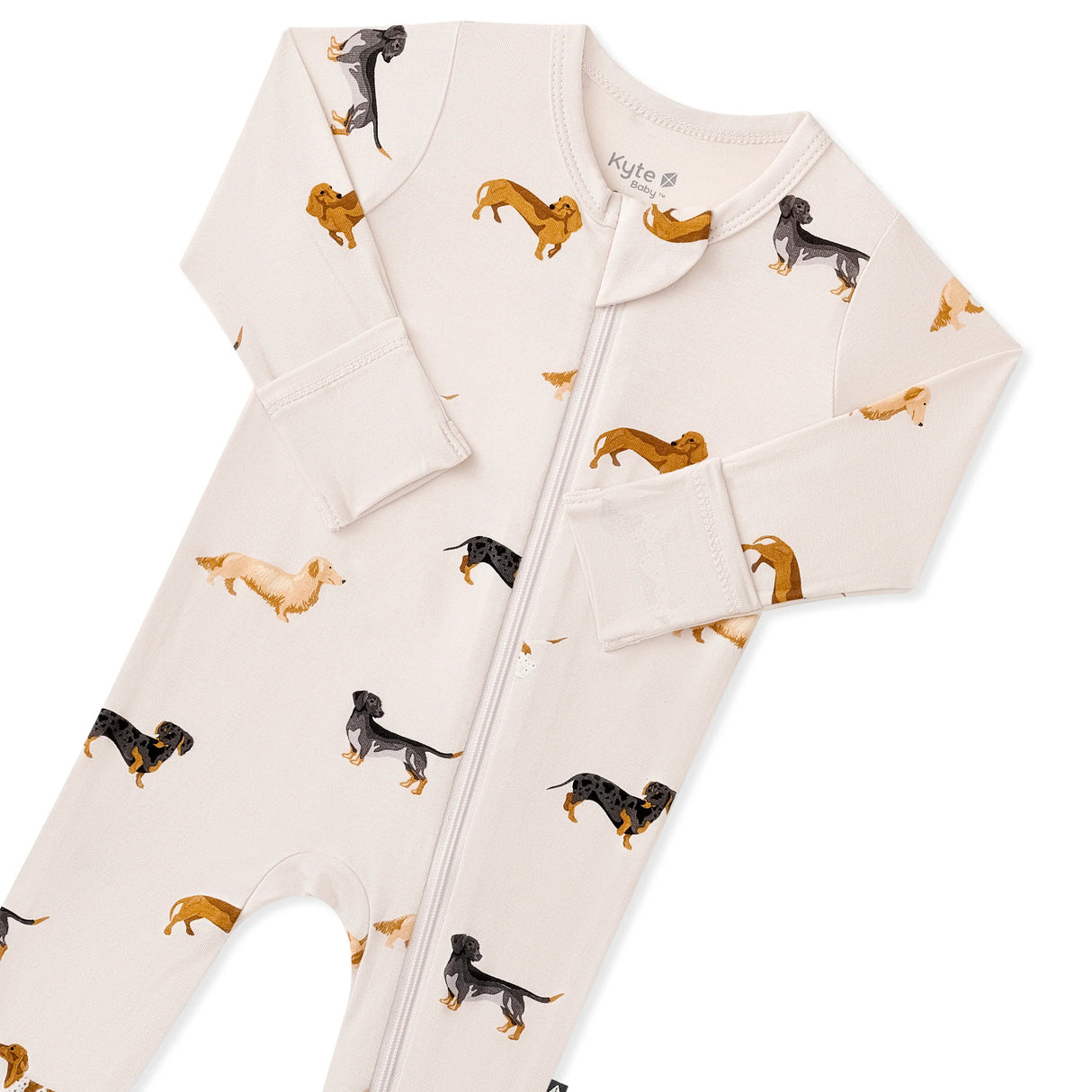 Kyte Baby Bamboo Zippered Footie | Dachshund