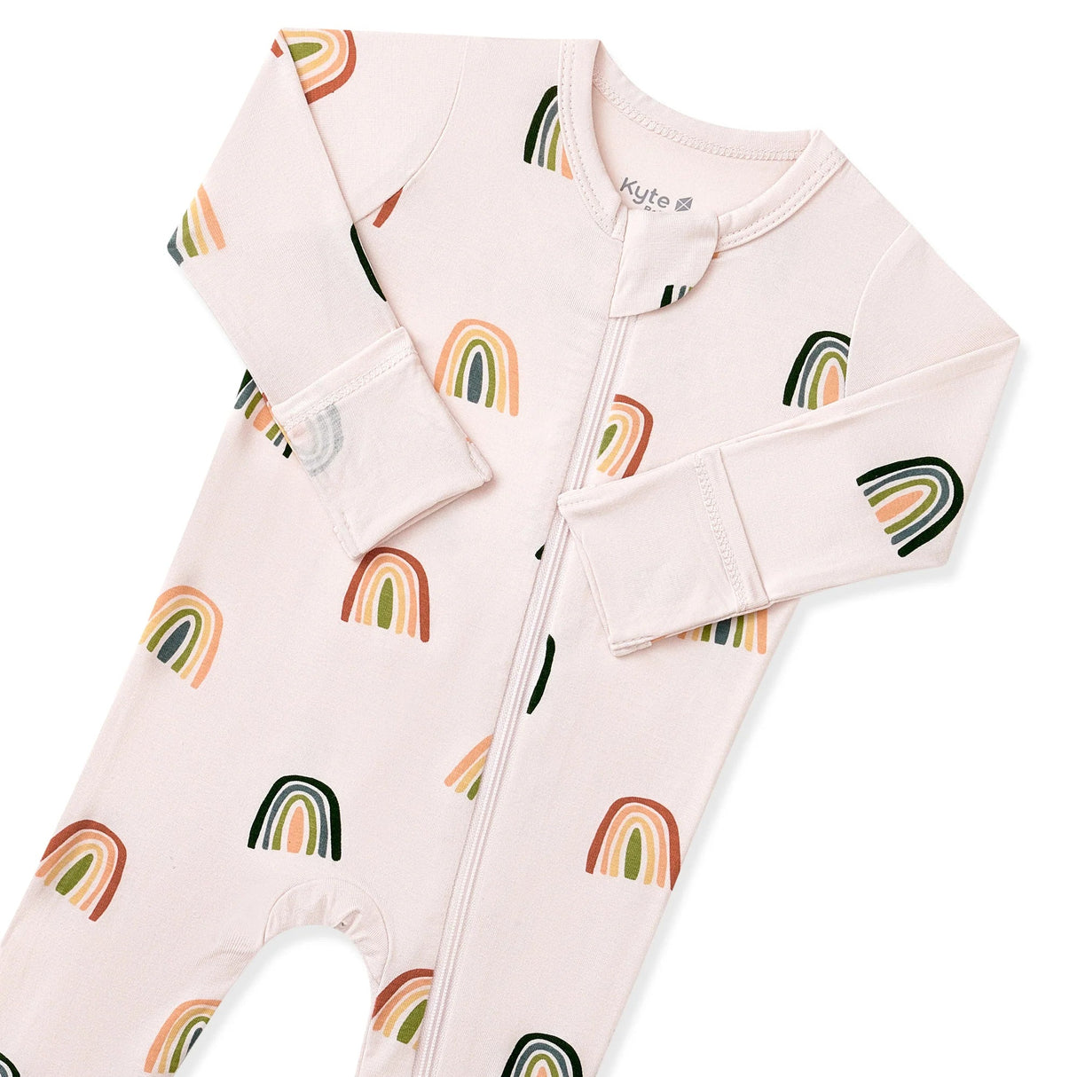 Kyte Baby Bamboo Zippered Footie | Retro Rainbow