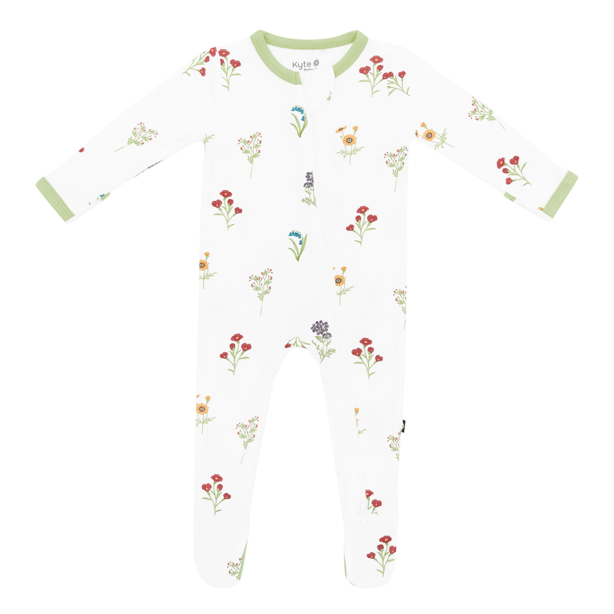 Kyte Bamboo Zippered Footie | Wildflower