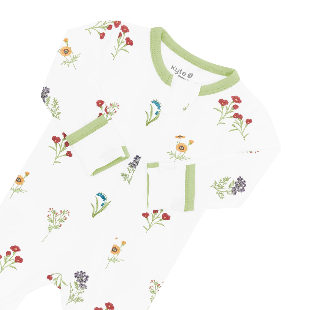 Kyte Bamboo Zippered Footie | Wildflower