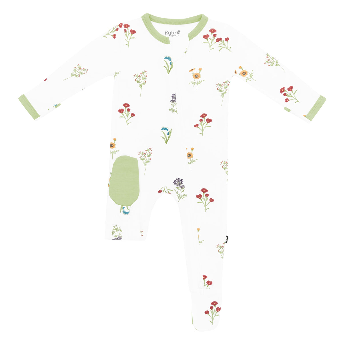 Kyte Bamboo Zippered Footie | Wildflower