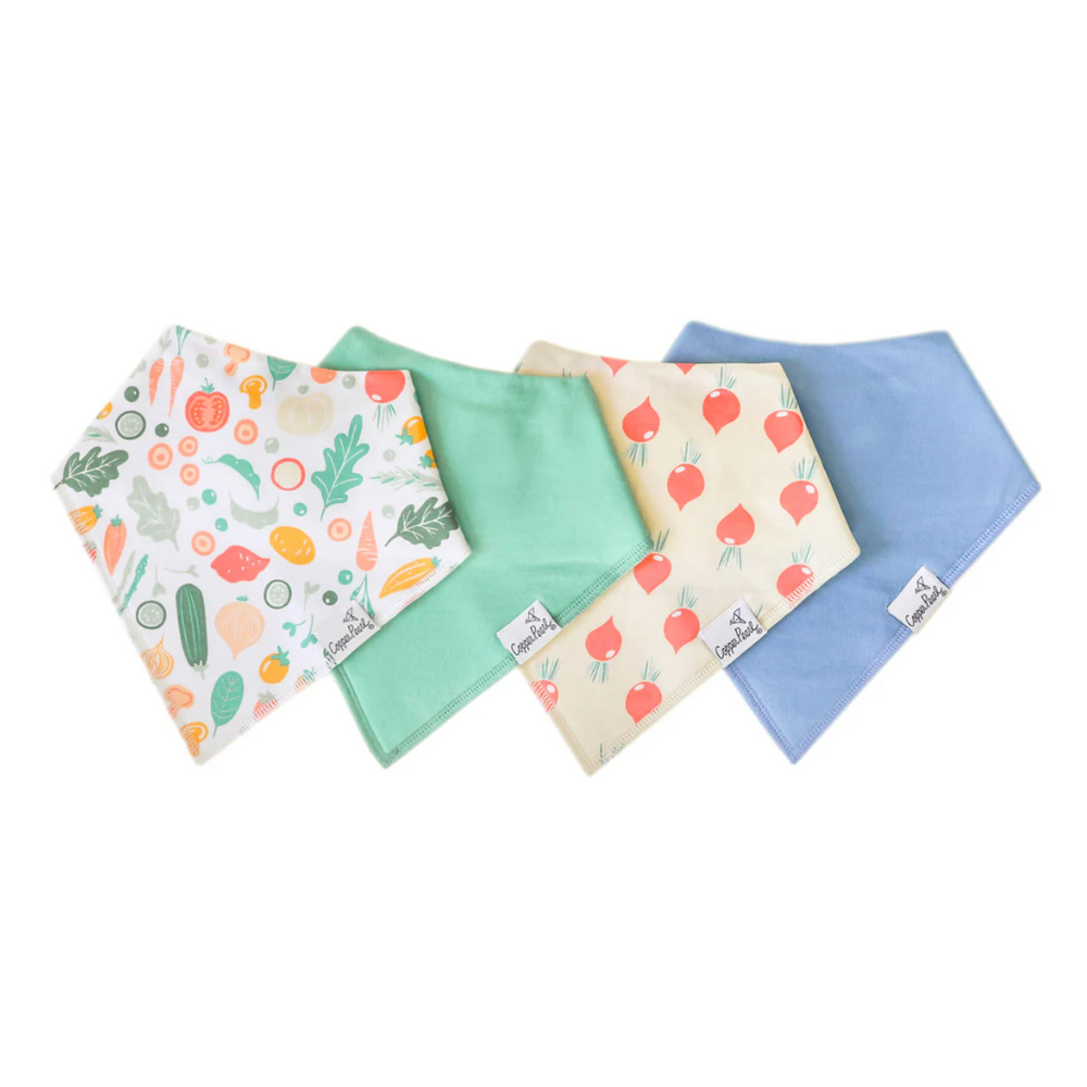 Baby Bandana Bib 4-Pack Set |  Veggies