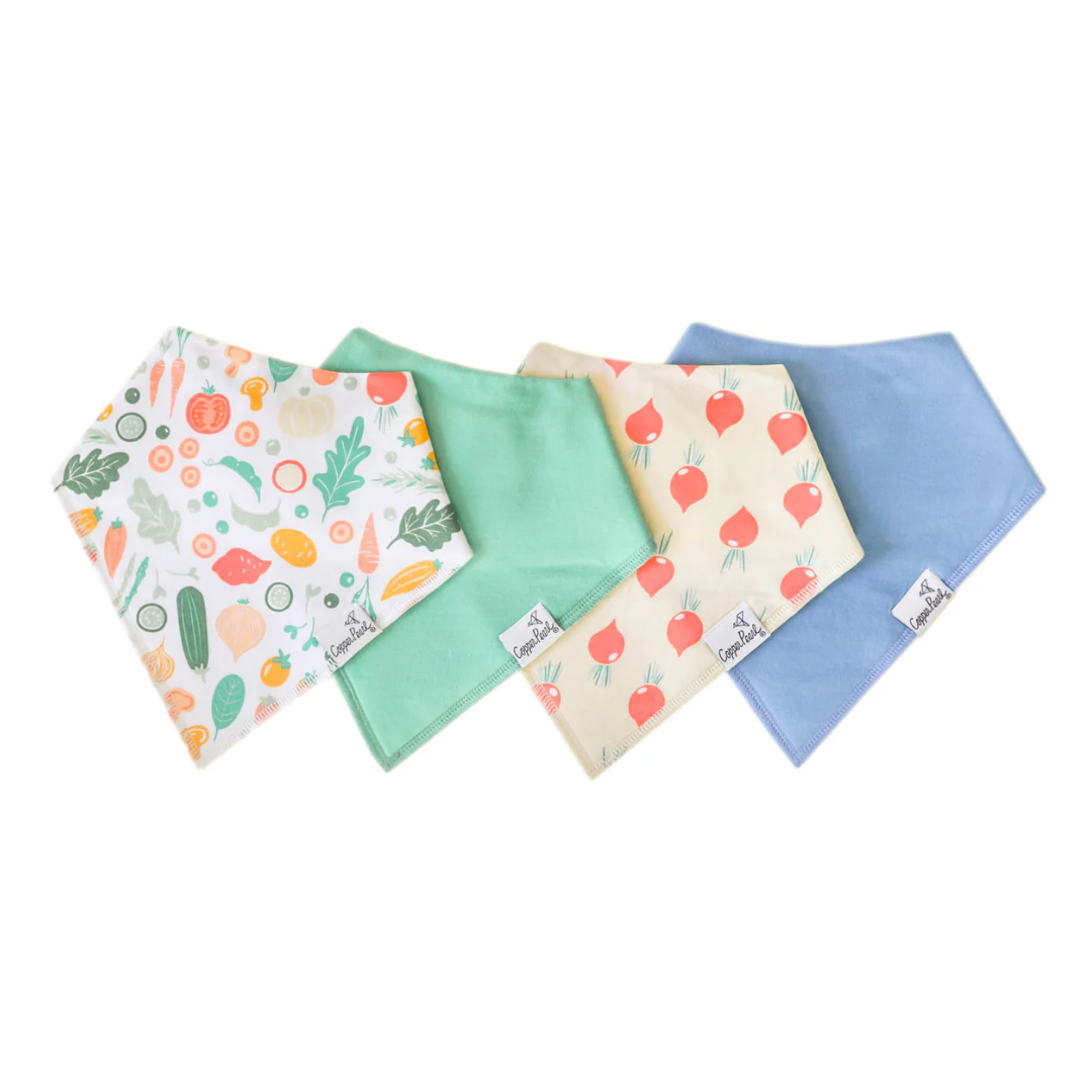 Baby Bandana Bib 4-Pack Set |  Veggies