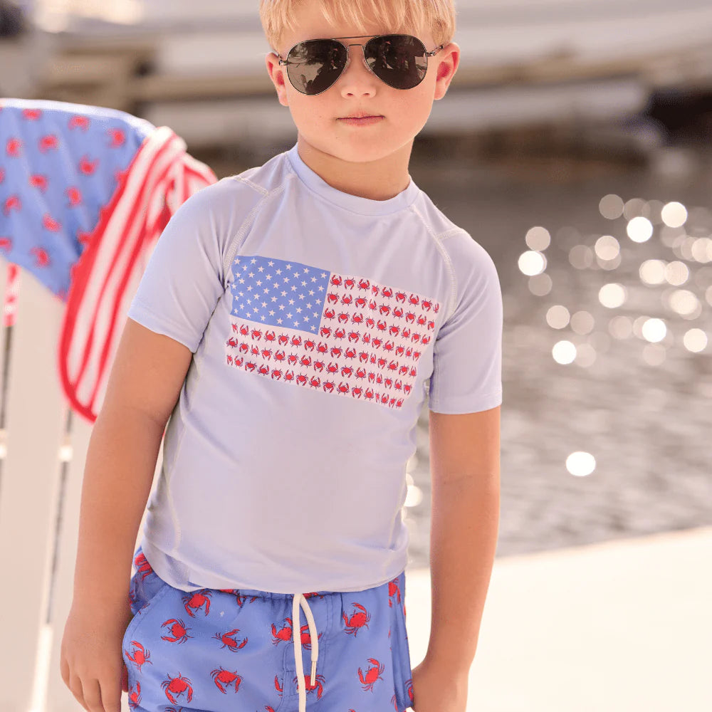 Sugar Bee Clothing Blue Crab Boy Summer Swim Shorts