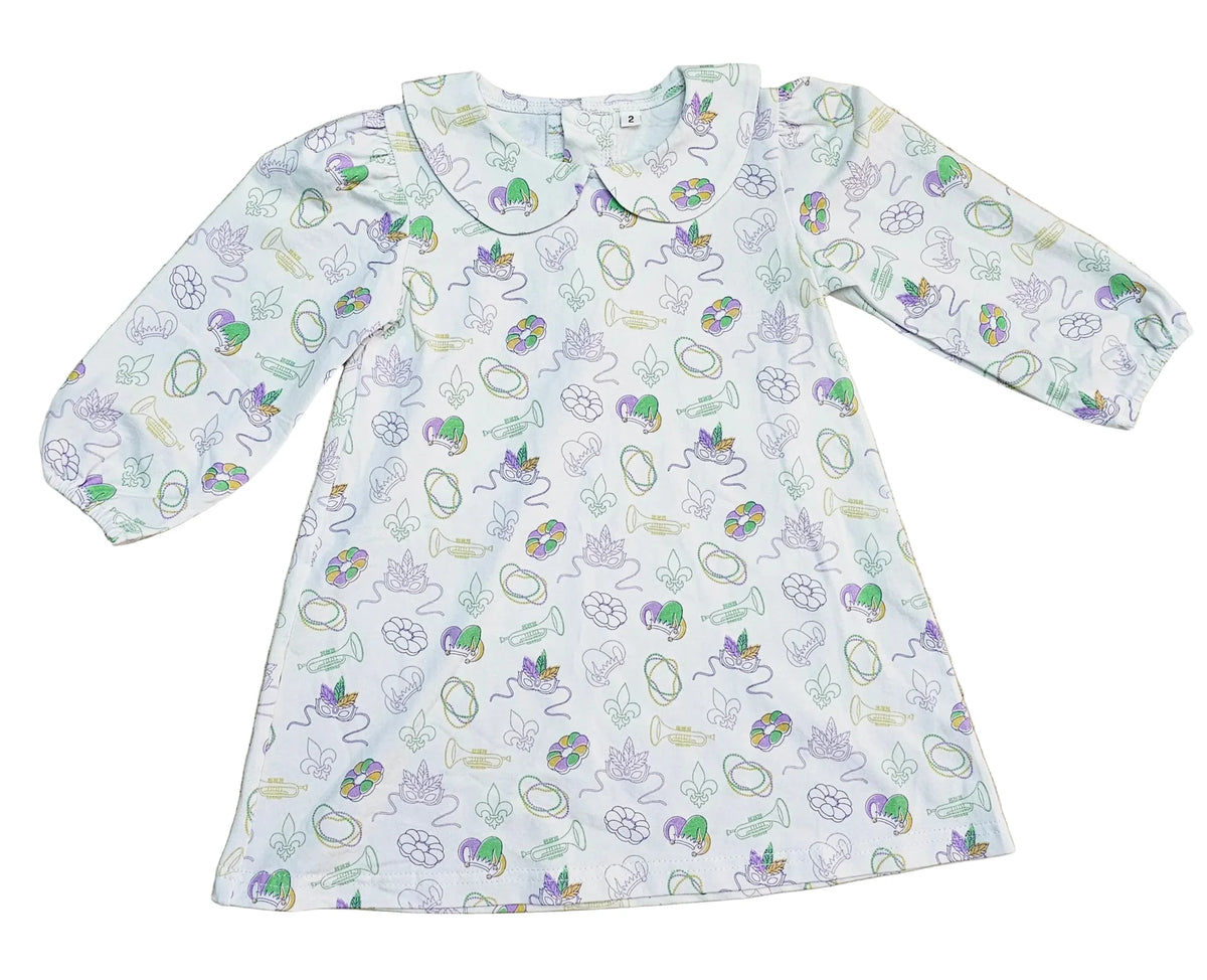 Oak Lane Long Sleeve Mardi Gras Dress