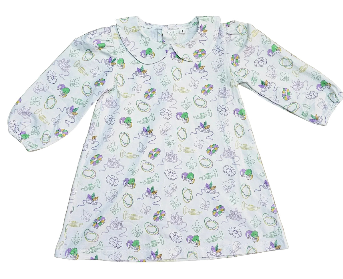 Oak Lane Long Sleeve Mardi Gras Dress