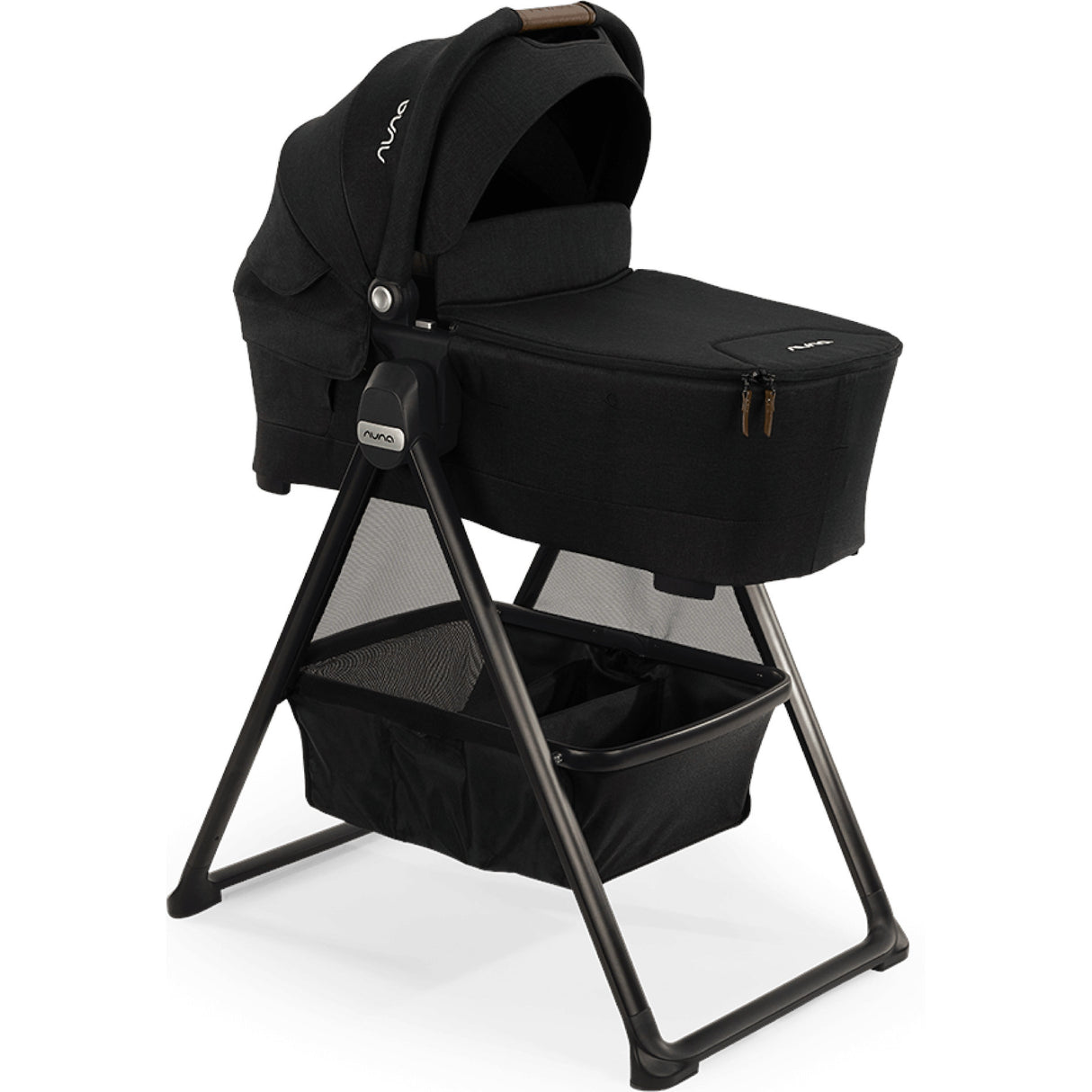 Nuna SWIV & TRIV Series Bassinet + Stand | Caviar (Chocolate)