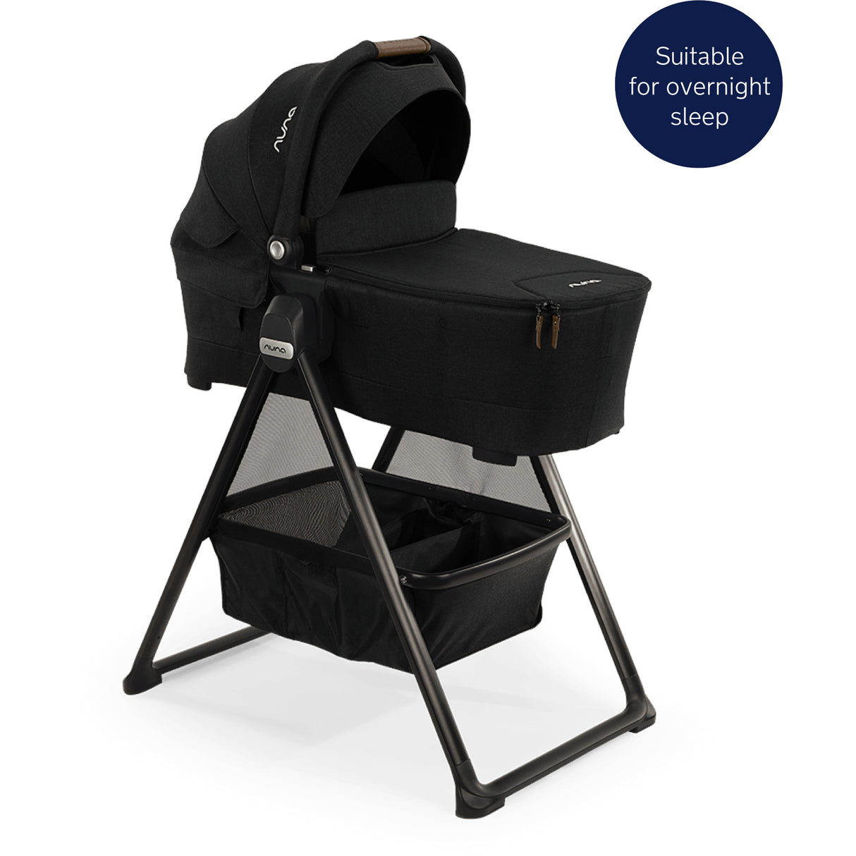 Nuna SWIV & TRIV Series Bassinet + Stand | Caviar (Chocolate)